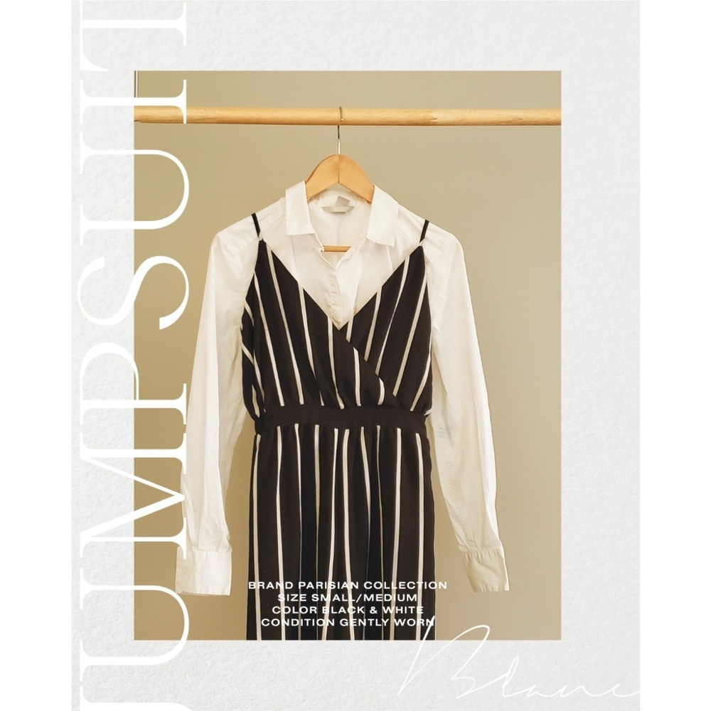 JUMPSUIT black & white striped